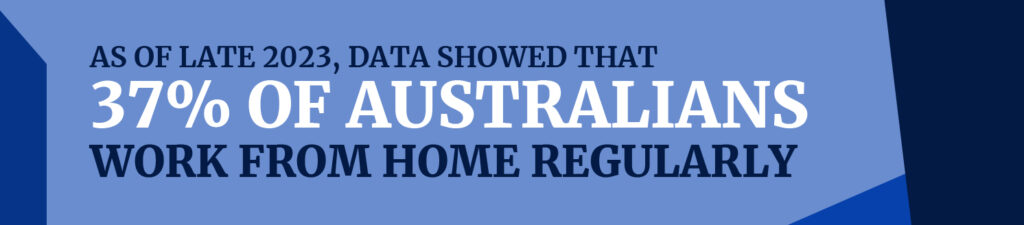 percentage if Australians who work from home regularly